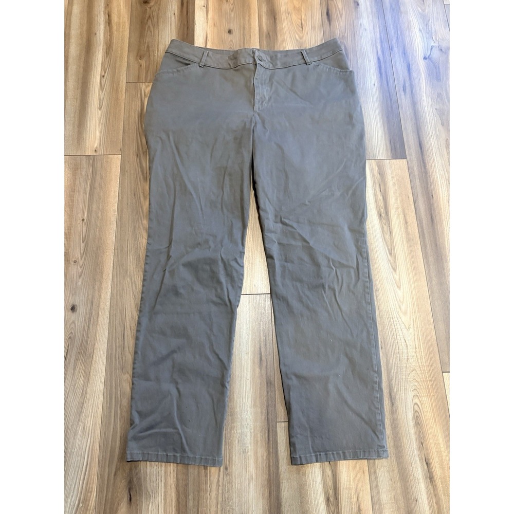 Lee Relaxed Fit Straight Leg Mid Rise Casual Pants Women's Sz 18W‎ Long Gray